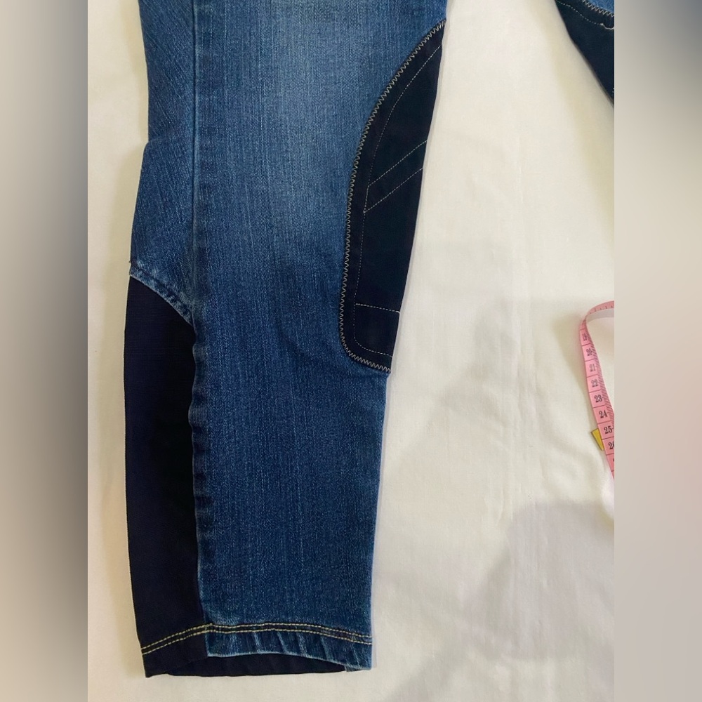 ARIAT Medium Blue Sandwashed Denim Whipstitch Equestrian Riding Breeches‎ 32R - Picture 5 of 10